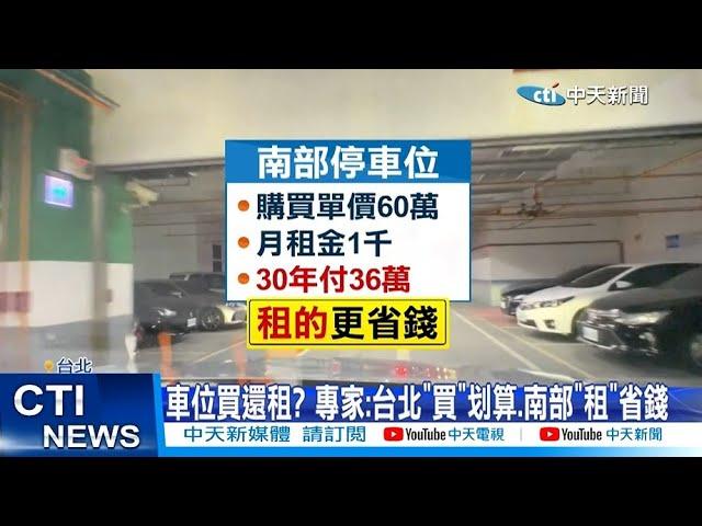 【每日必看】停車位要價百萬! 精算租30年才72萬該買嗎? 20221214 @中天新聞CtiNews