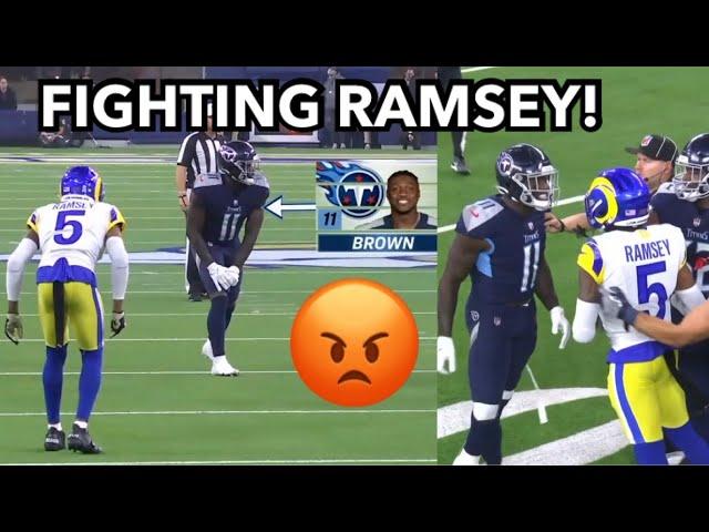 AJ Brown vs Jalen Ramsey (2021) PHYSICAL MATCHUP! Titans vs Rams 2021 highlights