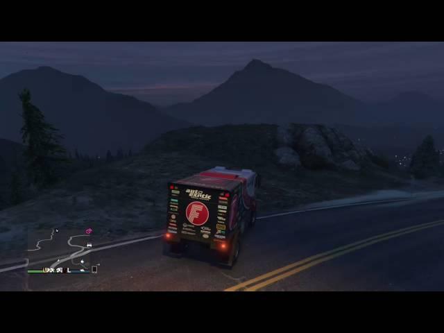 Grand Theft Auto V racing truck gets stuck in tree