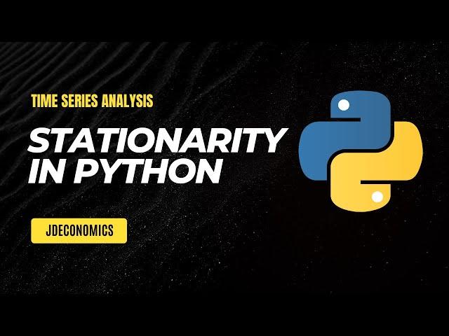 Time Series Analysis Stationarity in Python