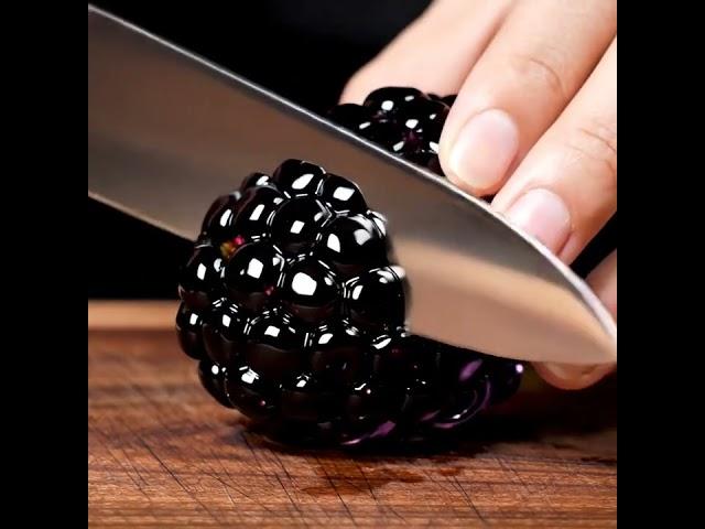 Satisfying Glass Blackberry Slice Sounds | Cinematic 8K ASMR