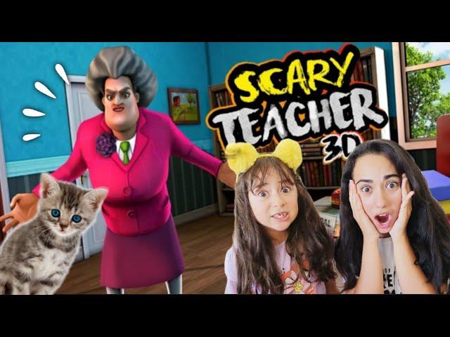 SCARY TEACHER KIZGIN ÖĞRETMEN OYNADIK ماما جابت بيبي - جنى مقداد | طيور الجنة