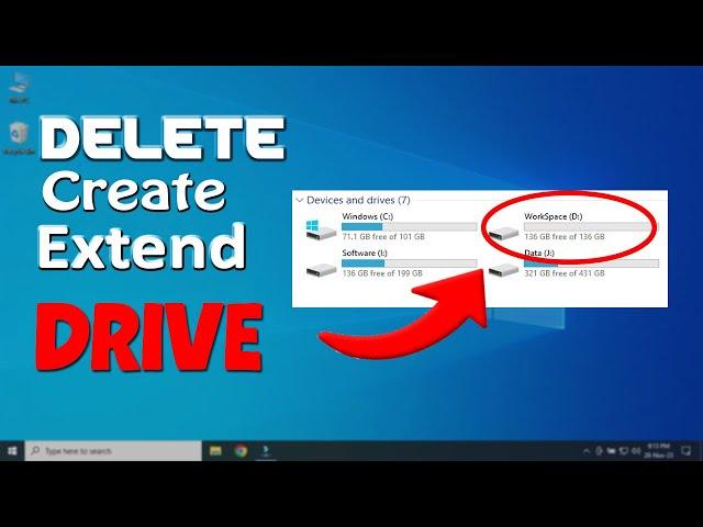 How to create delete extend Hdd partition in windows 10 & Windows 11, Create New Drive on Windows 10