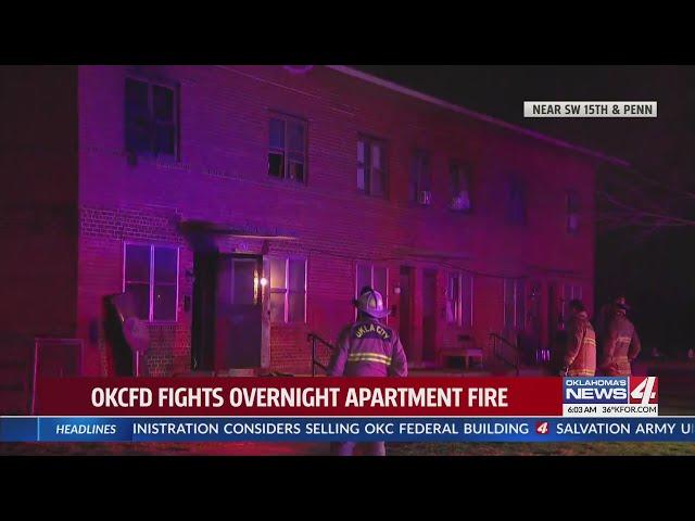 Firefighters battle apartment fire in SW Oklahoma City