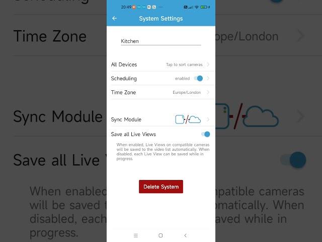 Blink Mini How to delete a camera system from the app