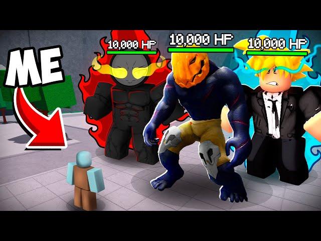 Fighting EVERY BOSS BATTLE in Roblox The Strongest Battlegrounds