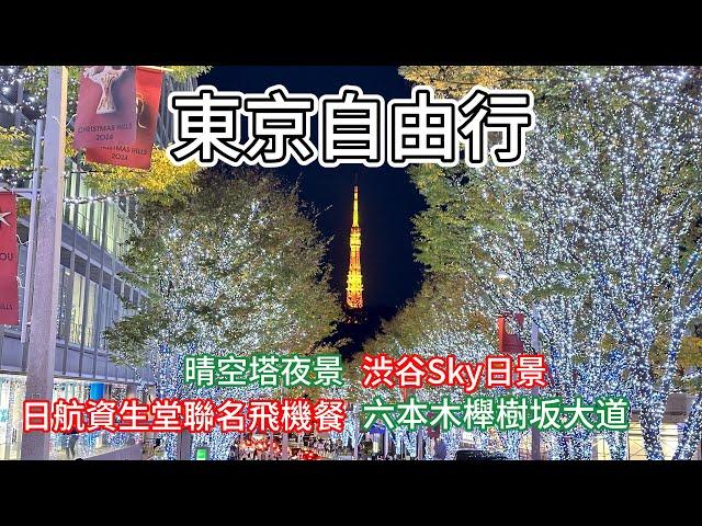 【旅遊日誌-東京】東京自由行｜晴空塔夜景｜Shibuya Sky日景｜淺草寺｜六本木櫸木坂聖誕點燈 | 新宿 | 銀座步行者天國 | 日本航空限定「銀座資生堂 Parlour」聯名飛機餐 | 渋谷