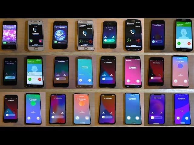 12 iPhones vs 12 Samsung Galaxy Incoming Calls