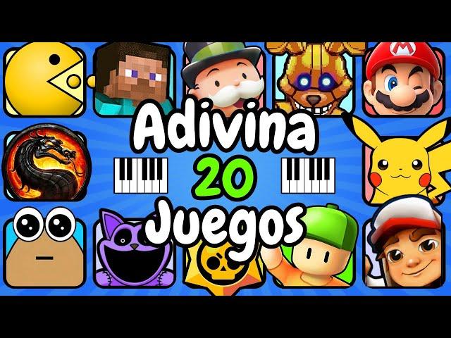 Adivina El JUEGO Por La Canción PIANOPacmanFNAFMinecraft Mario Bros️Poppy PLaytime‍⬛