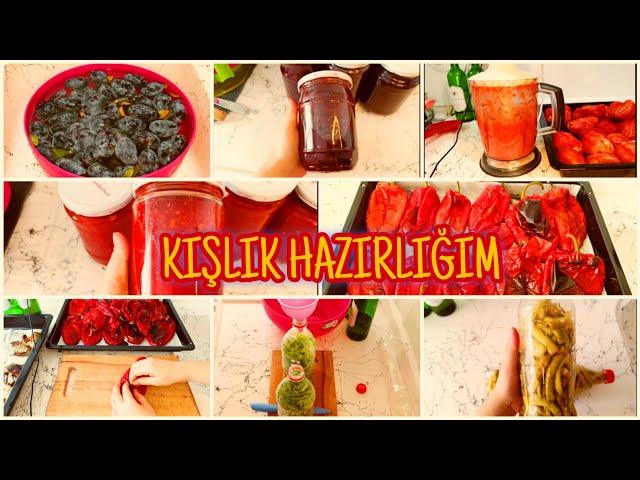 KIŞLIK HAZIRLIĞIM  KONSERVE DOMATES  MÜRDÜM REÇELİ  YAĞLI YUVARLAMA TURŞU  YAĞLI KÖZ BİBER