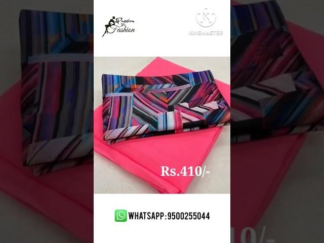 Plain Chiffon Sarees with Designer Blouse | Free Shipping & COD Available | Whatsapp: 9500255044