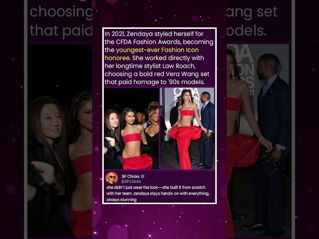 In 2021, Zendaya styled herself for the CFDA Fashion Awards, becoming the youngest-ever Fashion