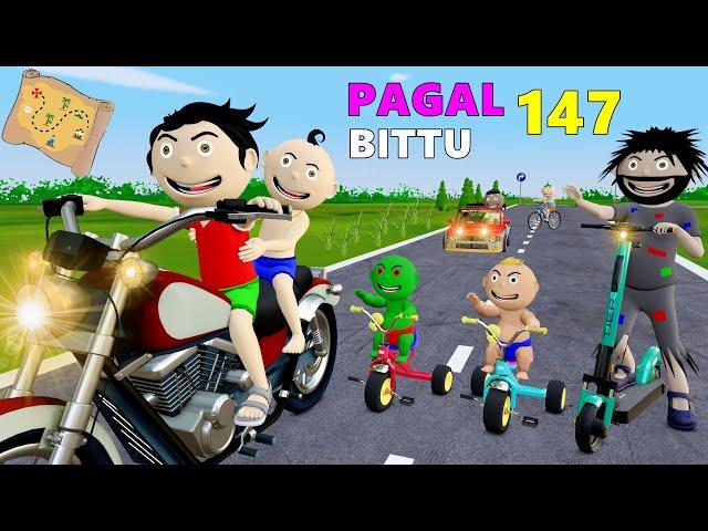 Pagal Bittu Sittu 147 | Bike Race Wala Cartoon | Gadi Wala Cartoon | Bittu Sittu Toons