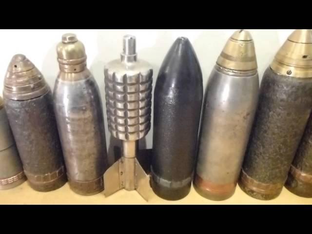 ww1 & ww2 artillery shells, mortars and projectiles