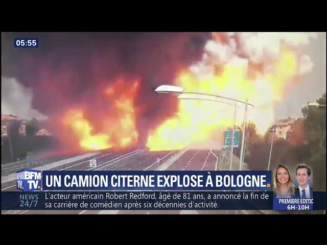 À Bologne, une énorme explosion d’un camion-citerne fait au moins un mort et 68 blessés