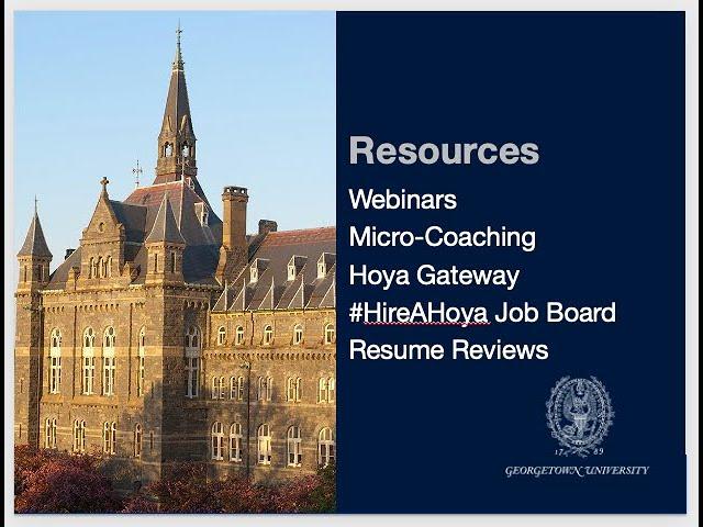 Georgetown Regional Club Webinar: Exploring Alumni Career Services Resources