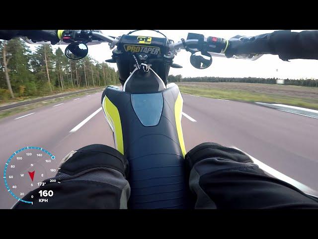 Husqvarna 701 6th gear wheelie / 170kmh