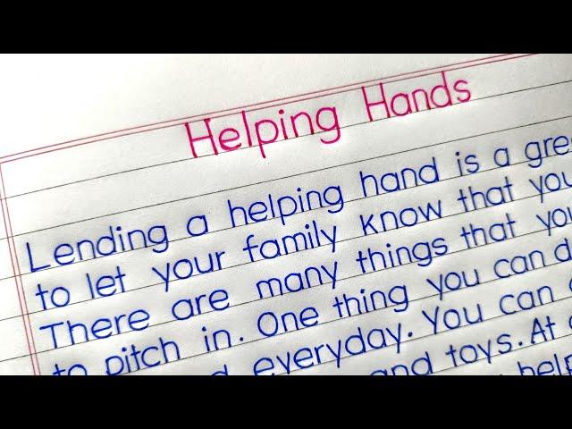 Helping hands article || Handwriting || beautiful english handwriting ||