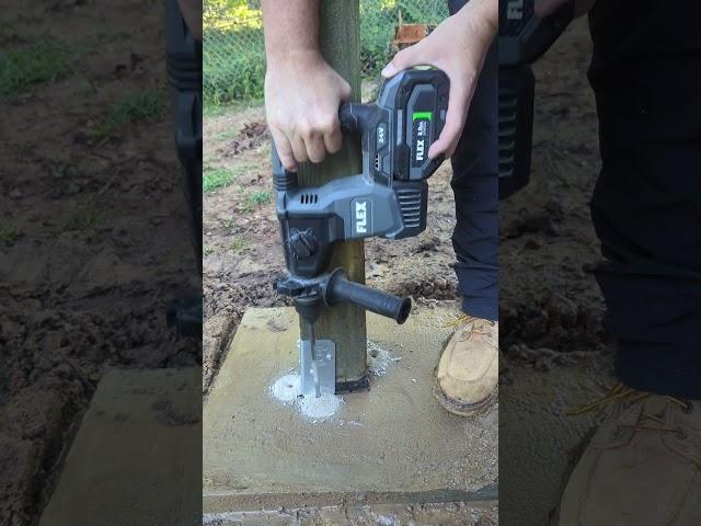 Simpson Retrofit Post Base Installation #shorts #flextools #tools #carpenter #deck #deckbuilding