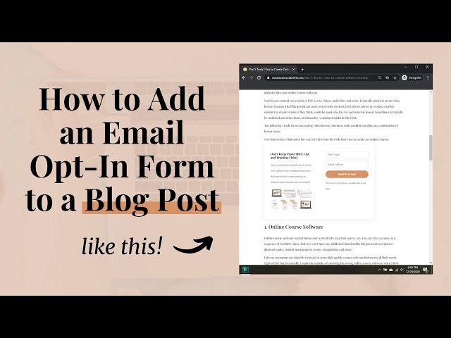 How to Add an Email Opt-In to a Blog Post so You Can Turn Blog Readers into Email Subscribers