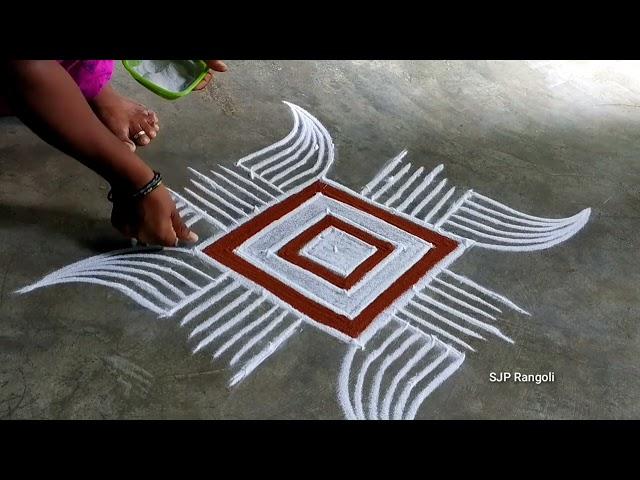 Aadi madham Rangoli  simple padi kolam  easy muggulu