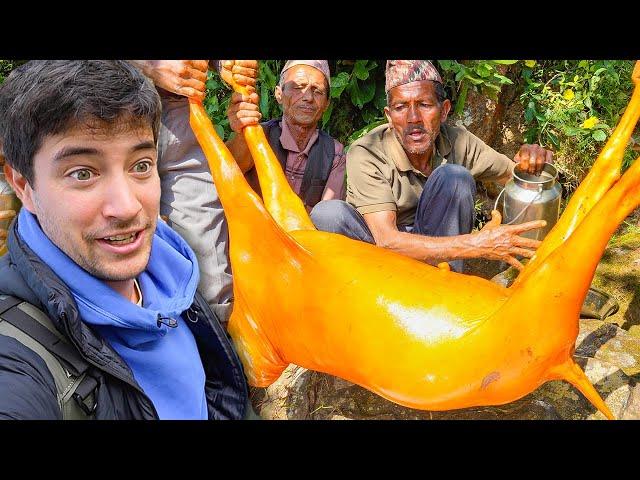 NEPALI FOOD in VILLAGE!! 60 Villagers Eat HUGE Goat Curry with @KanchhiKitchen in Nepal!​