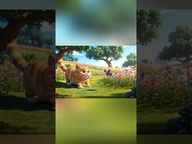 The Great Butterfly Chase!  #pixarstyle  #cat #funny #animatedanimal #aianimation #cute #cartoon