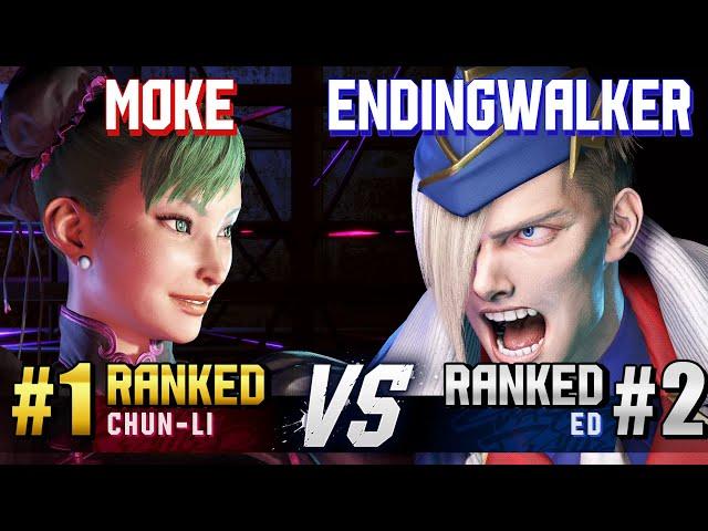 SF6 ▰ MOKE (#1 Ranked Chun-Li) vs ENDINGWALKER (#2 Ranked Ed) ▰ High Level Gameplay