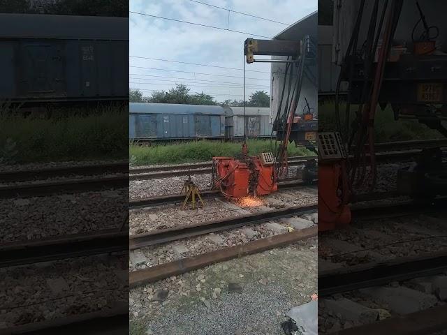 Rail welding machine#welding work on railway track #technical #viral #shortvideo