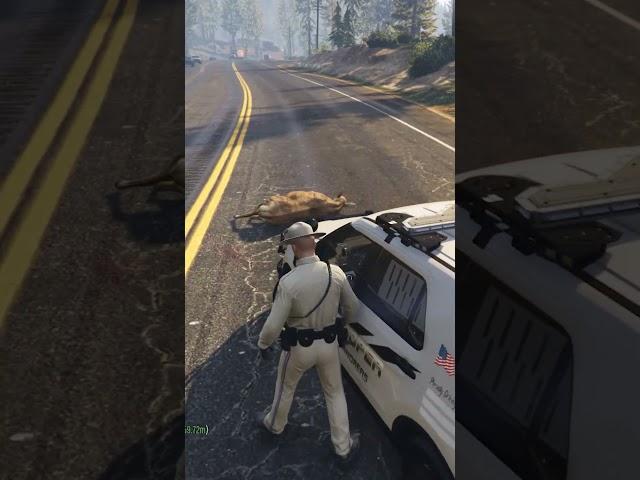 State trooper hits deer... #shorts #lspdfr