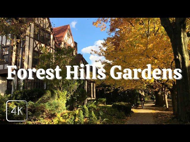 Fall in New York. Best Neighborhood : Forest Hills Gardens, Queens (4K)