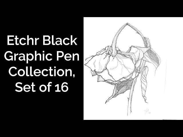 Cheap Joe's 2 Minute Art Tips - Etchr Black Graphic Pen Collection, Set of 16