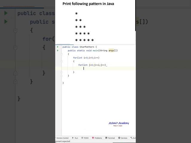 Print the star pattern using Java