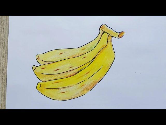 Easy banana drawing step by step