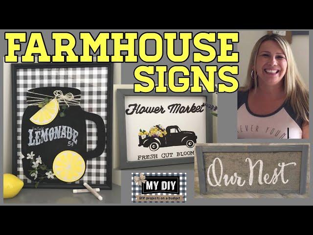 Custom Farmhouse Signs |  Homemade wall decor | Dollar Tree items!