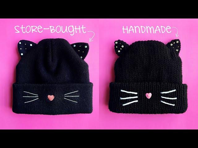 Store-bought vs Handmade! "Cat Hat" Knitting Machine Tutorial