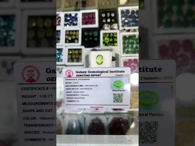 Natural Peridot 4.58 Transparent #Natural #Gems #StOne #IRFAN #KHAN Call Me Or WhatsAap 03313161893