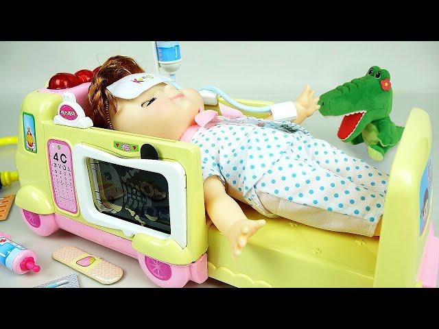 Ambulance baby doll and Doctor toys play