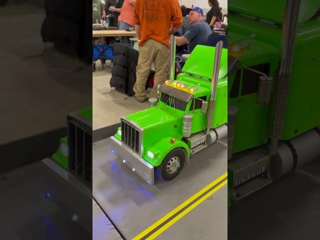 RC dump truck and Big Rig hauling construction equipment