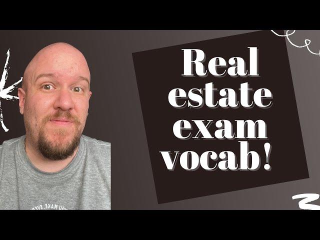 Real estate exam vocab flash cards -- national real estate exam material