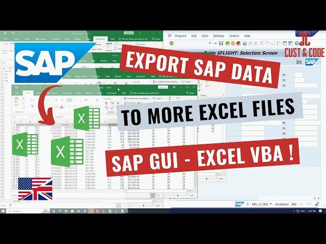 Export SAP Data to different Excel Files with SAP GUI Scripting & Excel Macro VBA [english]