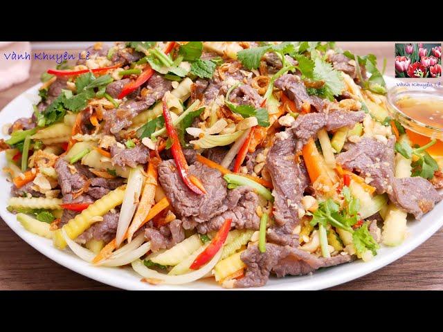 Nhà Có Tiệc Mình Trộn Gỏi Cách Này. Gỏi Thơm Giòn Để Lâu Không Bị Ra Nước, Beef Salad by Vanh Khuyen