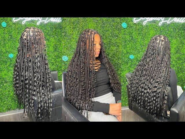 Smedium Bohemian Waist Length Knotless Braids | Desii Adore TV