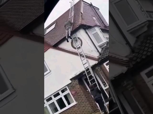 Next time use a taller ladder!  #roof #roofer #roofing #roofershelper #safety #shorts #ladder