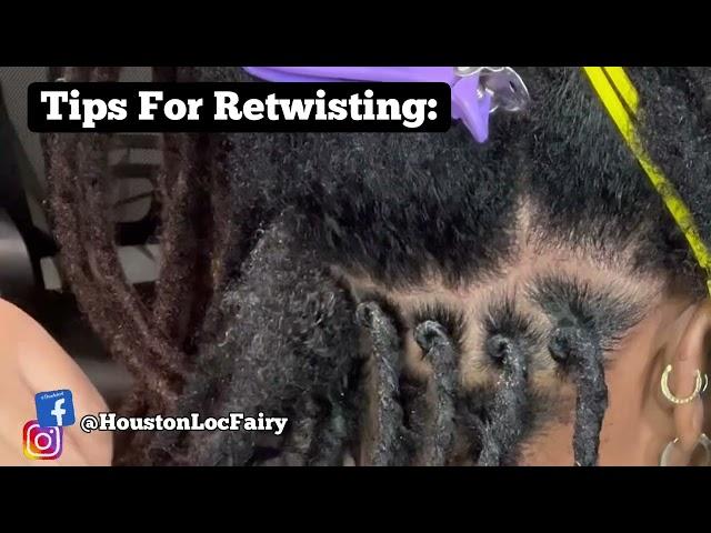 Behind the Chair With Houston Loc Fairy: How to Retwist W/ Clean Parts & Pipe Cleaner Curls on Locs