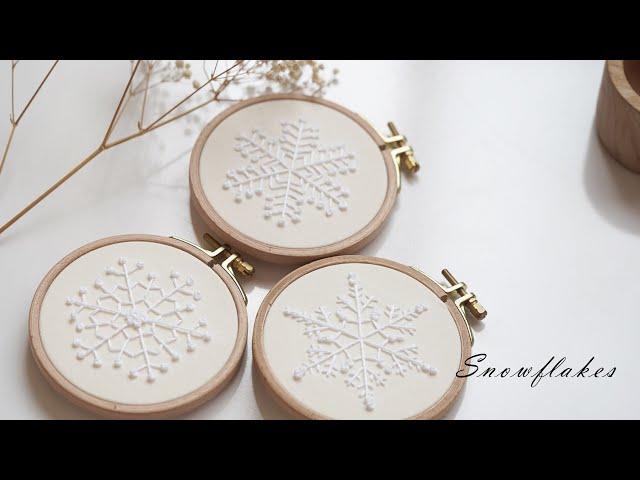 Snowflakes/New embroidery hoop Christmas ornaments/PDF pattern