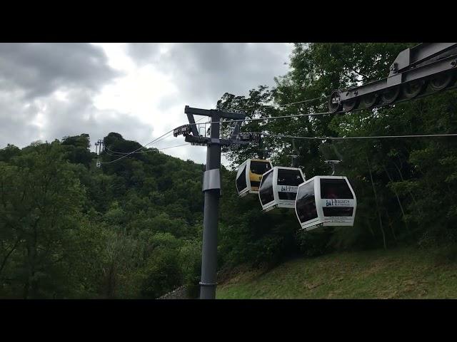 Cable Cars at the Heights of Abraham tourist attraction in Matlock Bath, Derbyshire, England