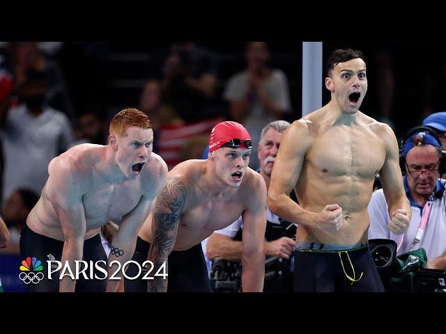 Great Britain wins men's 4x200m free relay; U.S., Australia take silver, bronze | Paris Olympics