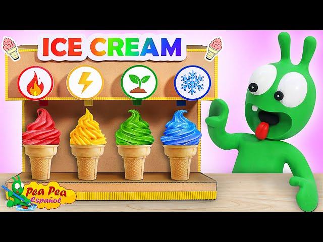 Pea Pea Juega con la Misteriosa Máquina de Helado de Cuatro Elementos  - Pea Pea Español