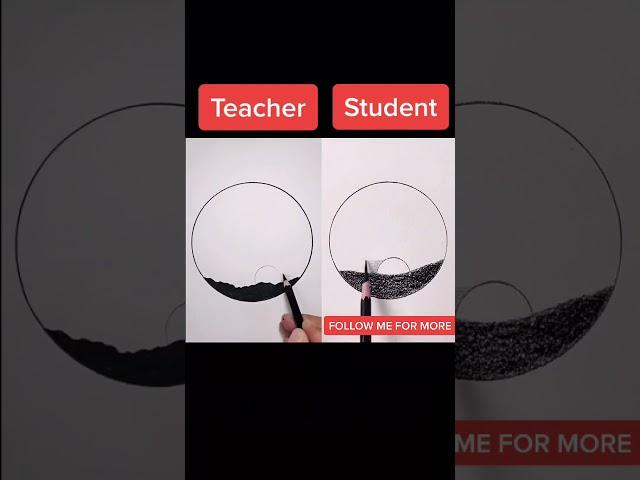 Teacher vs Student drawing challenge #drawing #art #12